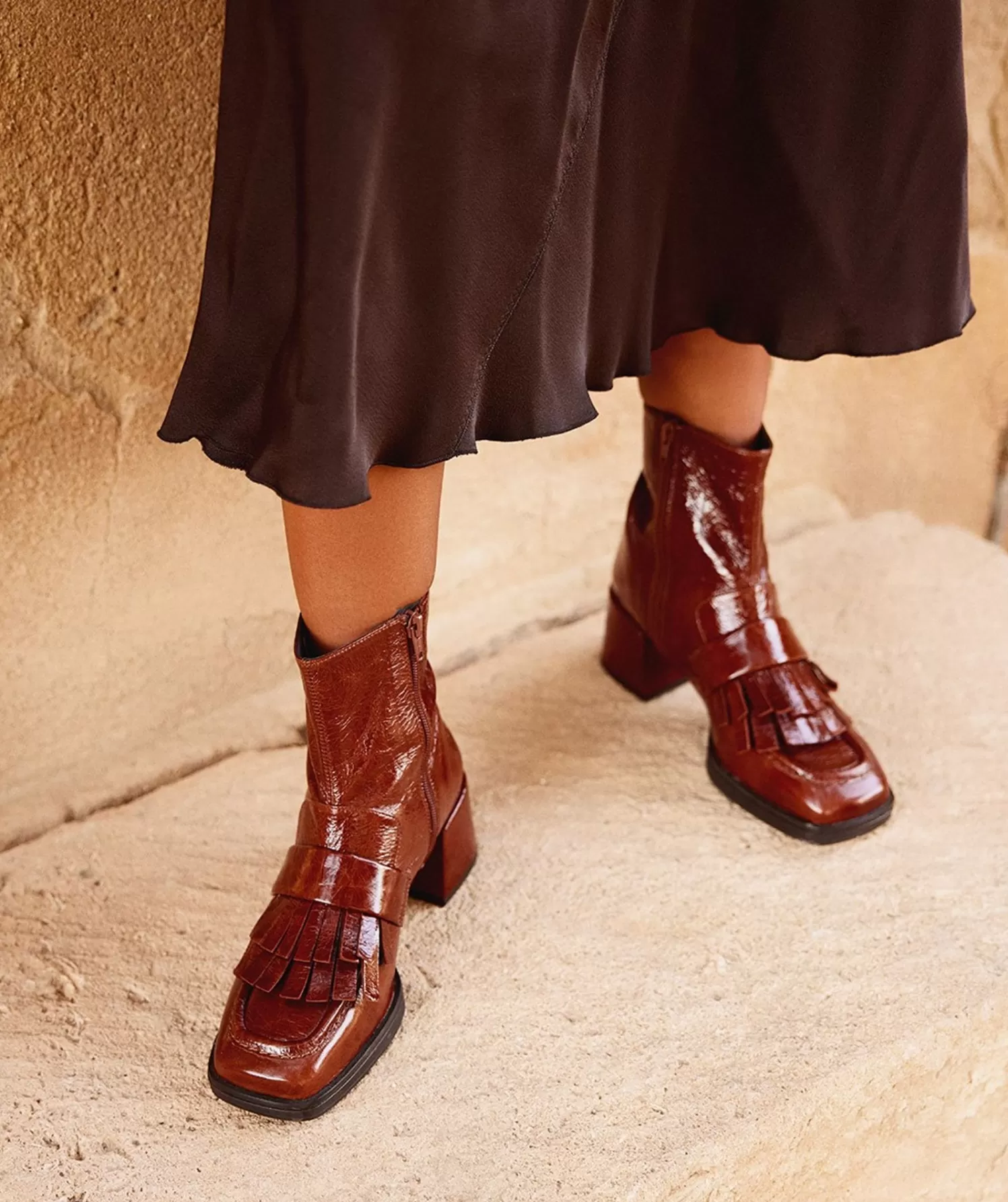 Ankle Boots | Pedro Miralles Ankle Boots Ankle Boots Made Of Brown Patent Leather