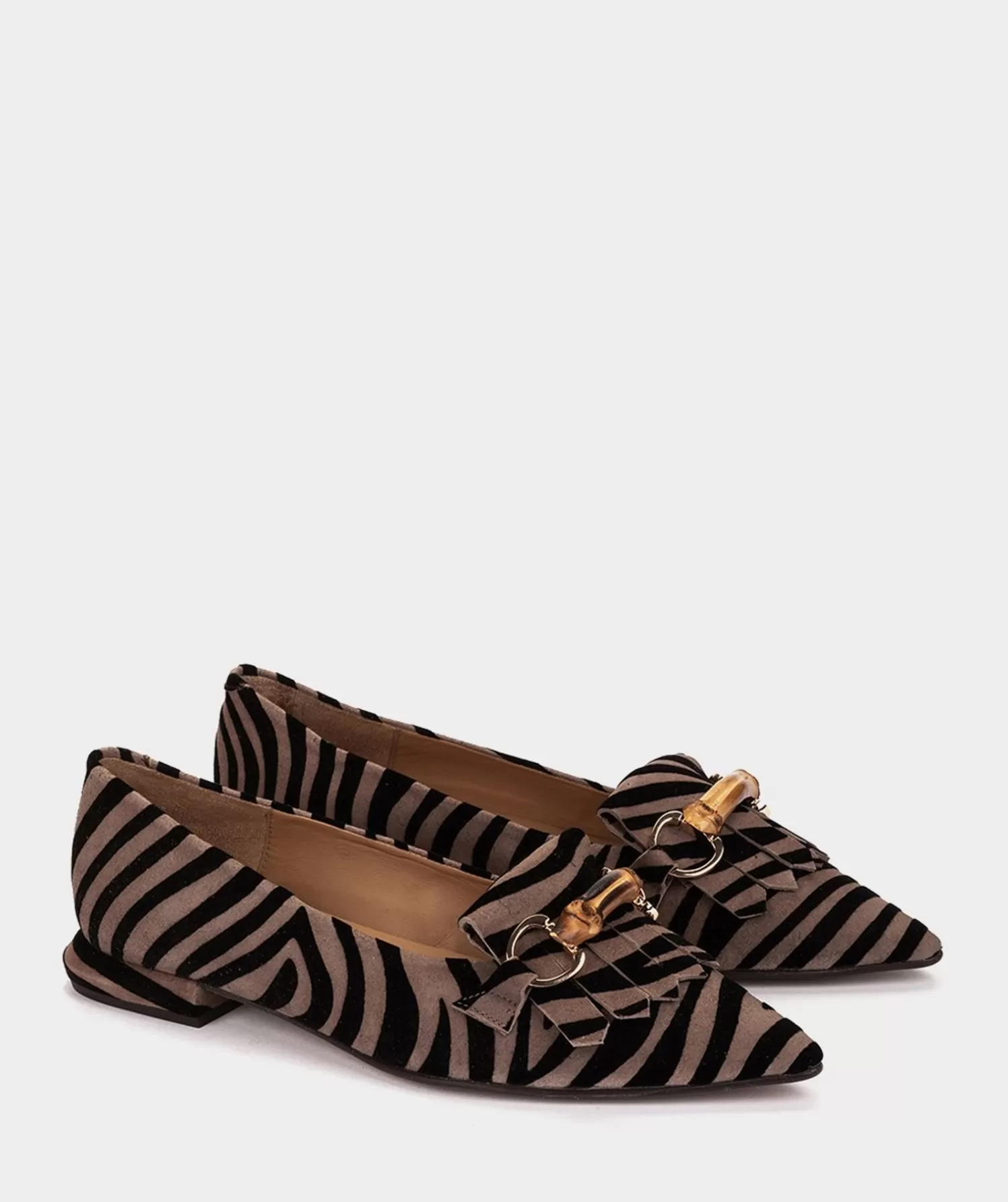 Flat Shoes | Pedro Miralles Flat Shoes Ballerinas Made Of Leather With Animal Print Pattern