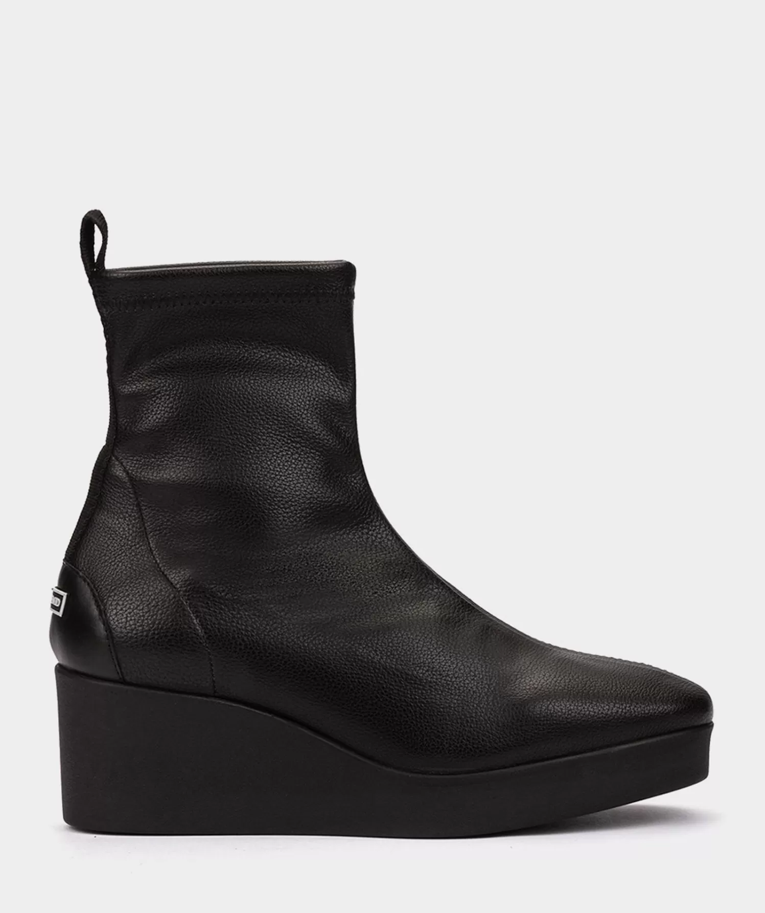 Ankle Boots | Pedro Miralles Ankle Boots Black Elastic Vegan Leather Platform Wedge Ankle Boots