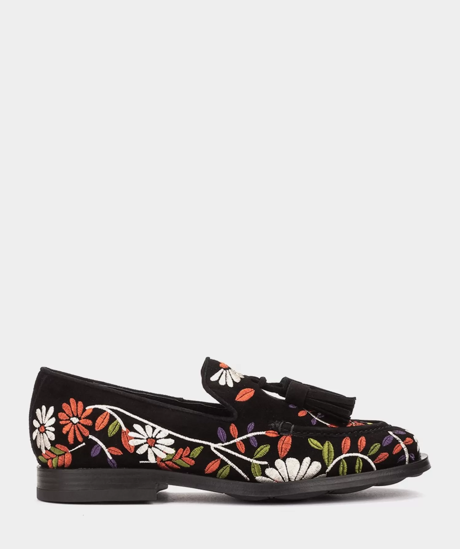 Loafers | Pedro Miralles Loafers Black Embroidered Fabric Moccasins