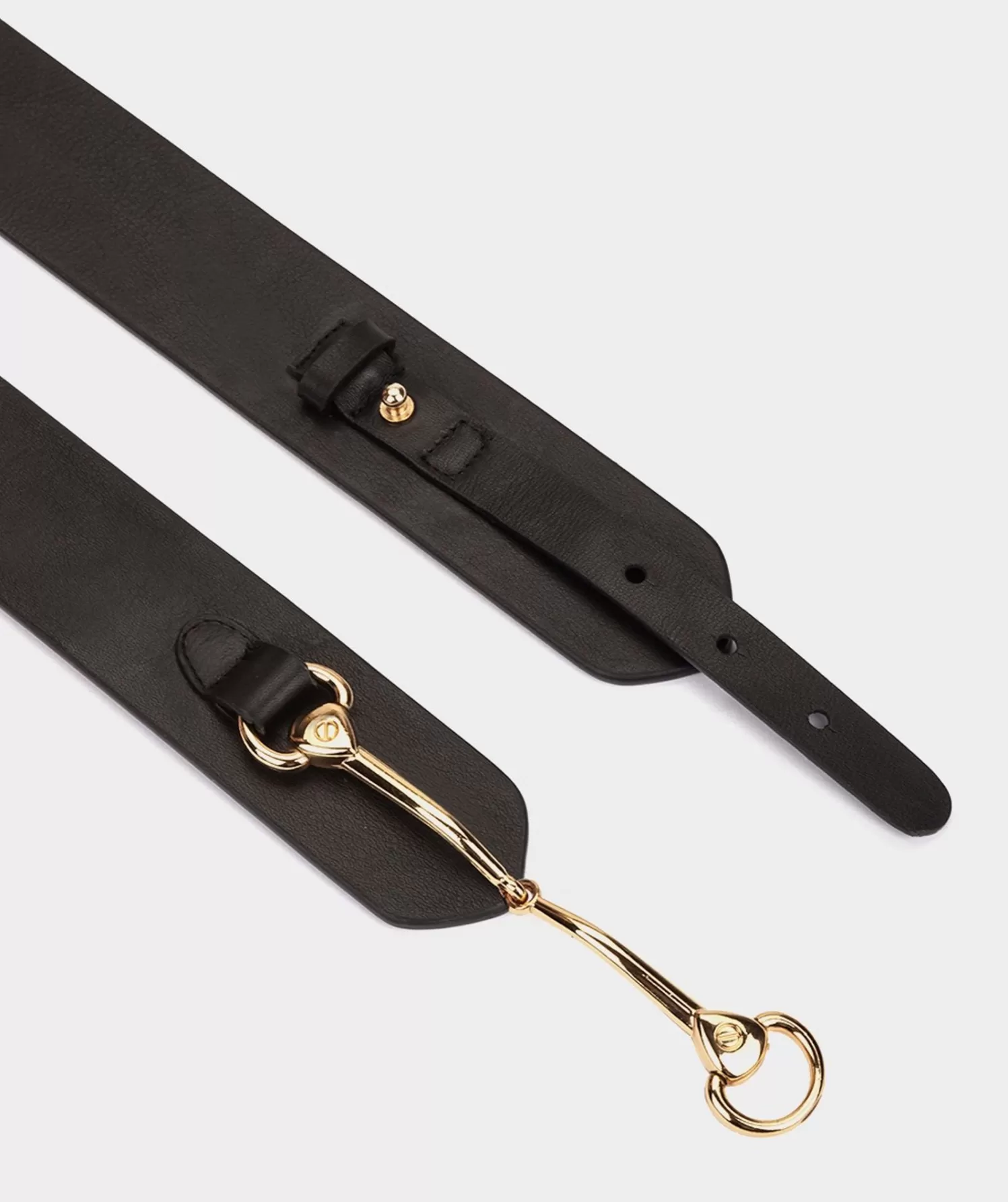 Gifts | Pedro Miralles Gifts Black Leather Belt With Golden Buckles