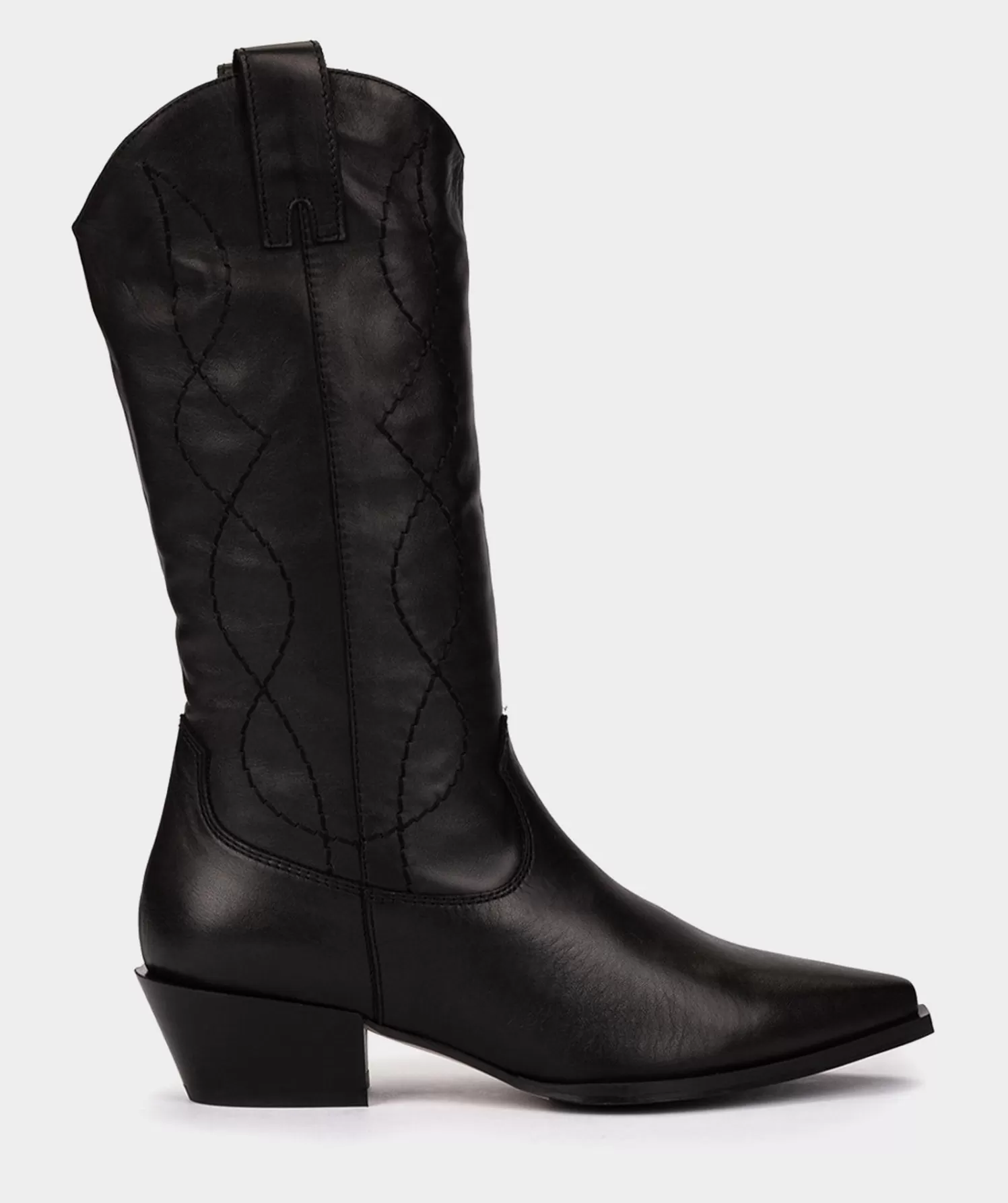 Boots | Pedro Miralles Boots Black Leather Mid-Calf Boots