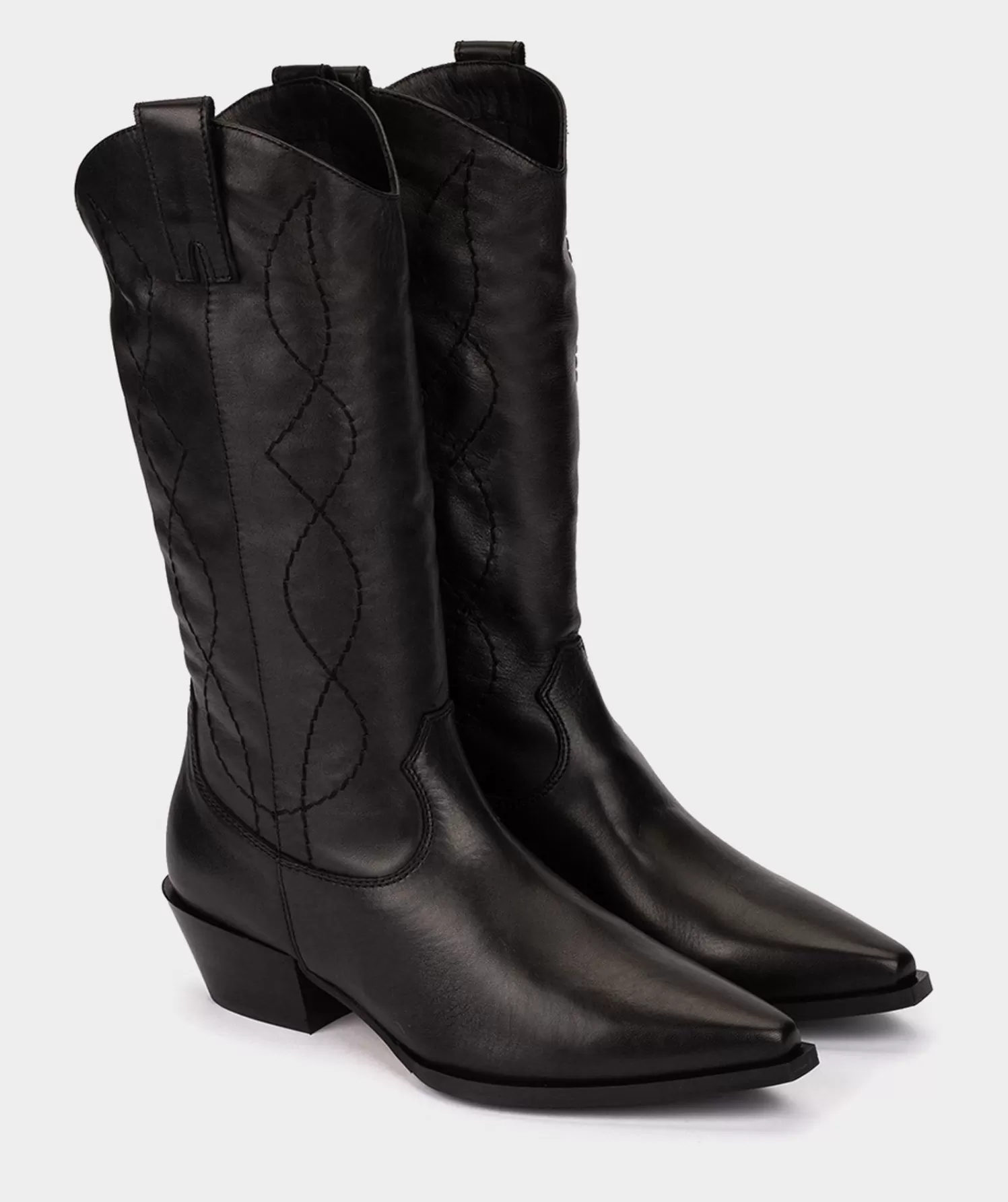 Boots | Pedro Miralles Boots Black Leather Mid-Calf Boots