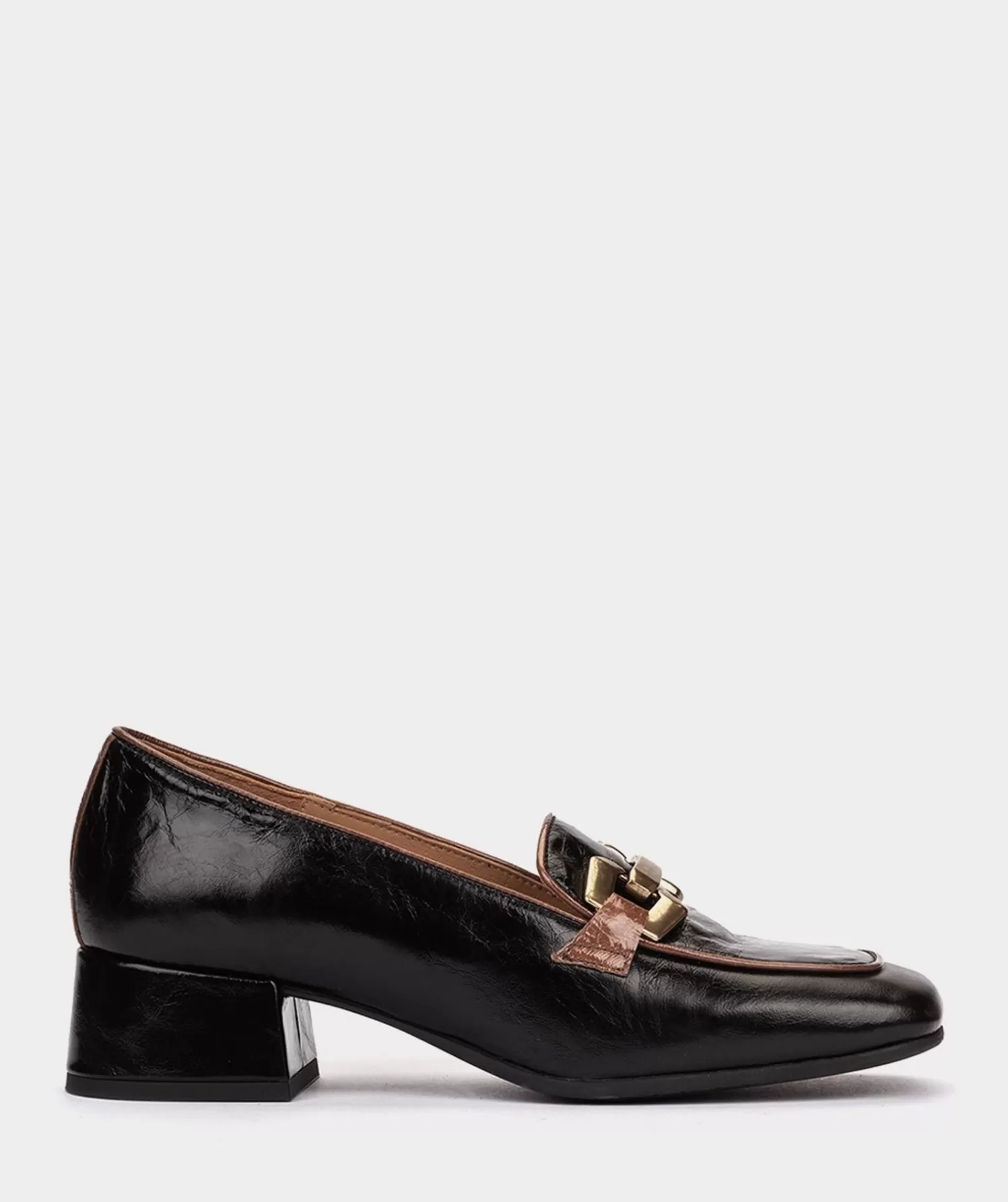 Pumps | Pedro Miralles Pumps Black Patent Leather Loafers With Gold Trim