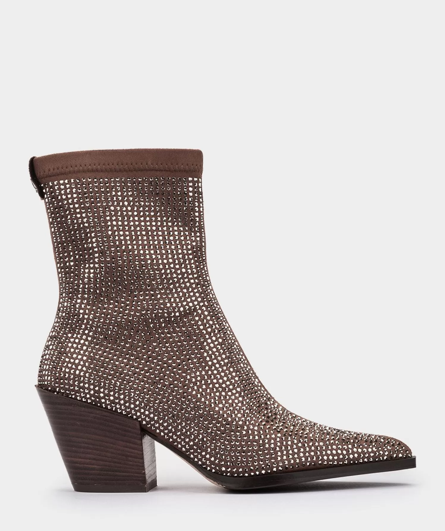 Ankle Boots | Pedro Miralles Ankle Boots Brown Fabric Ankle Boots With Rhinestones