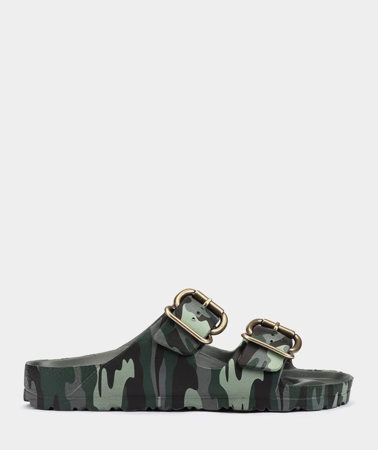 Flat Sandals | Pedro Miralles Flat Sandals Flat Sandals With Camouflage Print, Adorned With Buckles