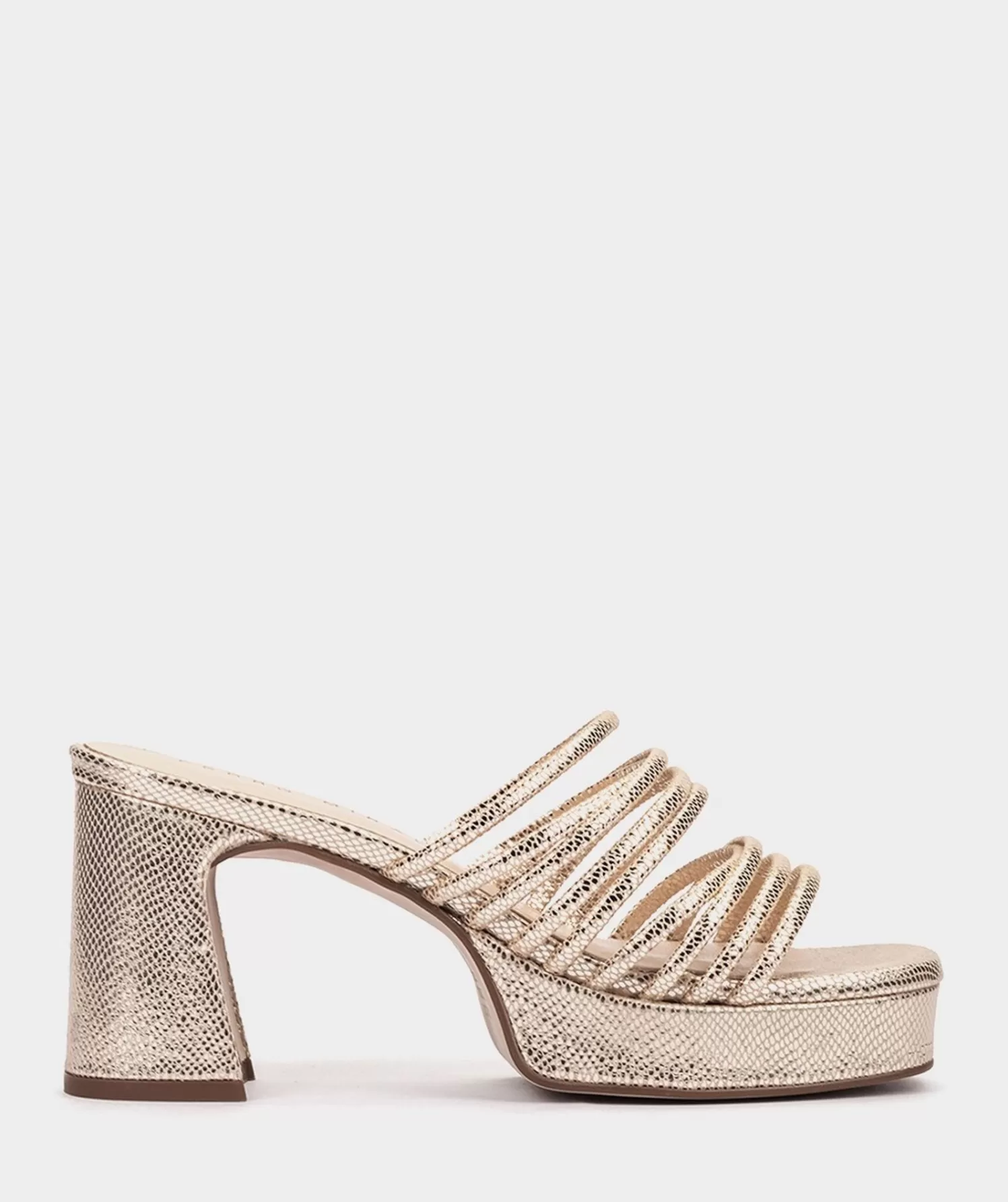 Heeled Sandals | Pedro Miralles Heeled Sandals Gold-Tone Metallic Leather Platform Heeled Sandals