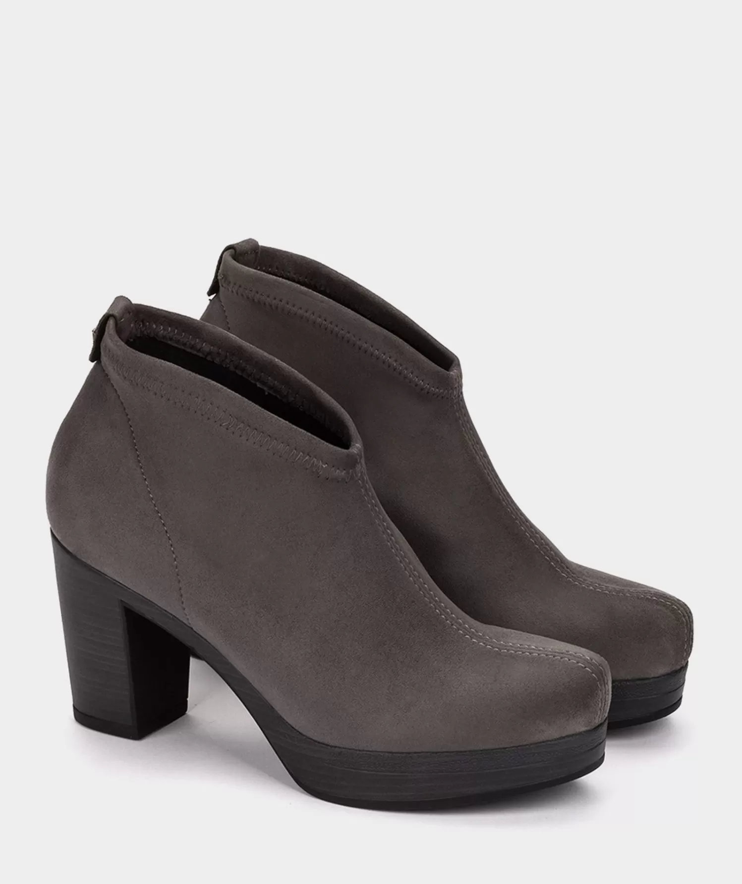 Ankle Boots | Pedro Miralles Ankle Boots Gray Suede Effect Elastic Vegan Leather Ankle Boots