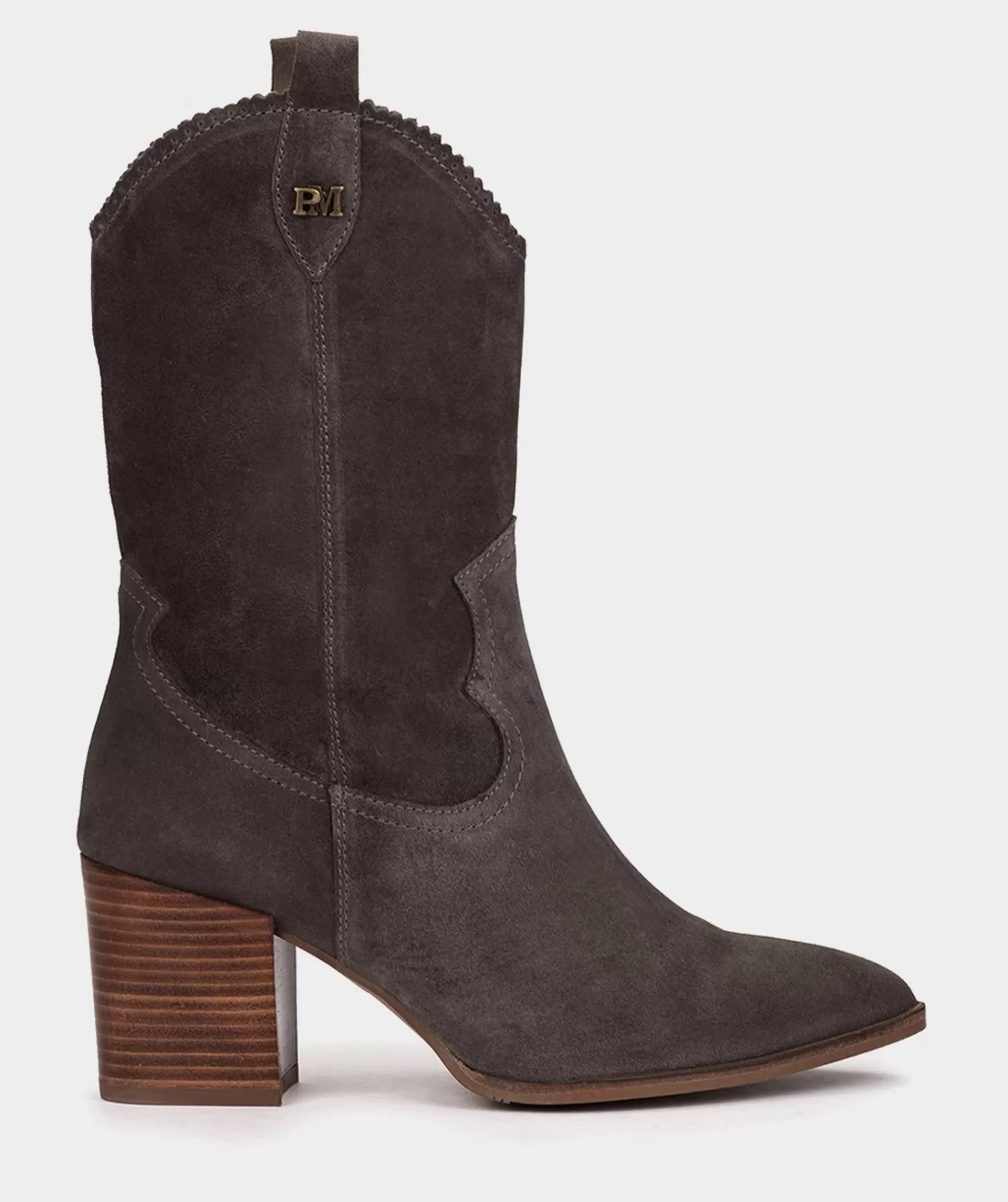 Boots | Pedro Miralles Boots Half-Calf Boots Made Of Split Leather In Grey Colour