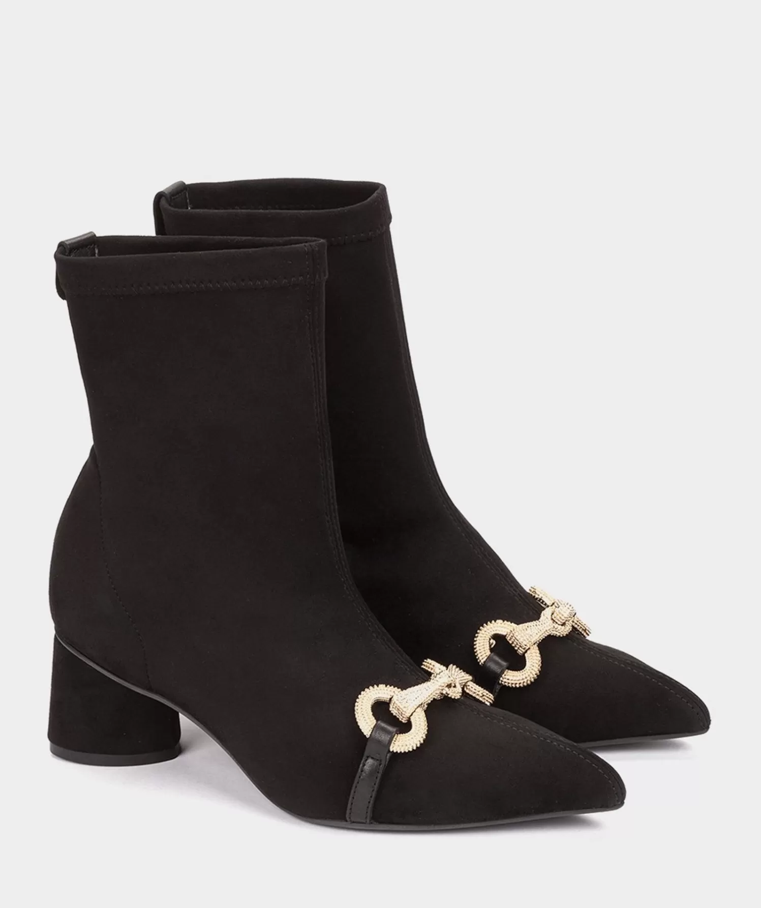 Ankle Boots | Pedro Miralles Ankle Boots Heeled Ankle Boots In Black Suede Effect Stretch Fabric