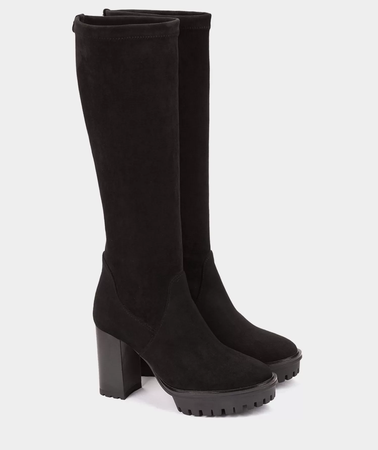 Boots | Pedro Miralles Boots Heeled Boots Made Of Black Suede Effect Elastic Fabric