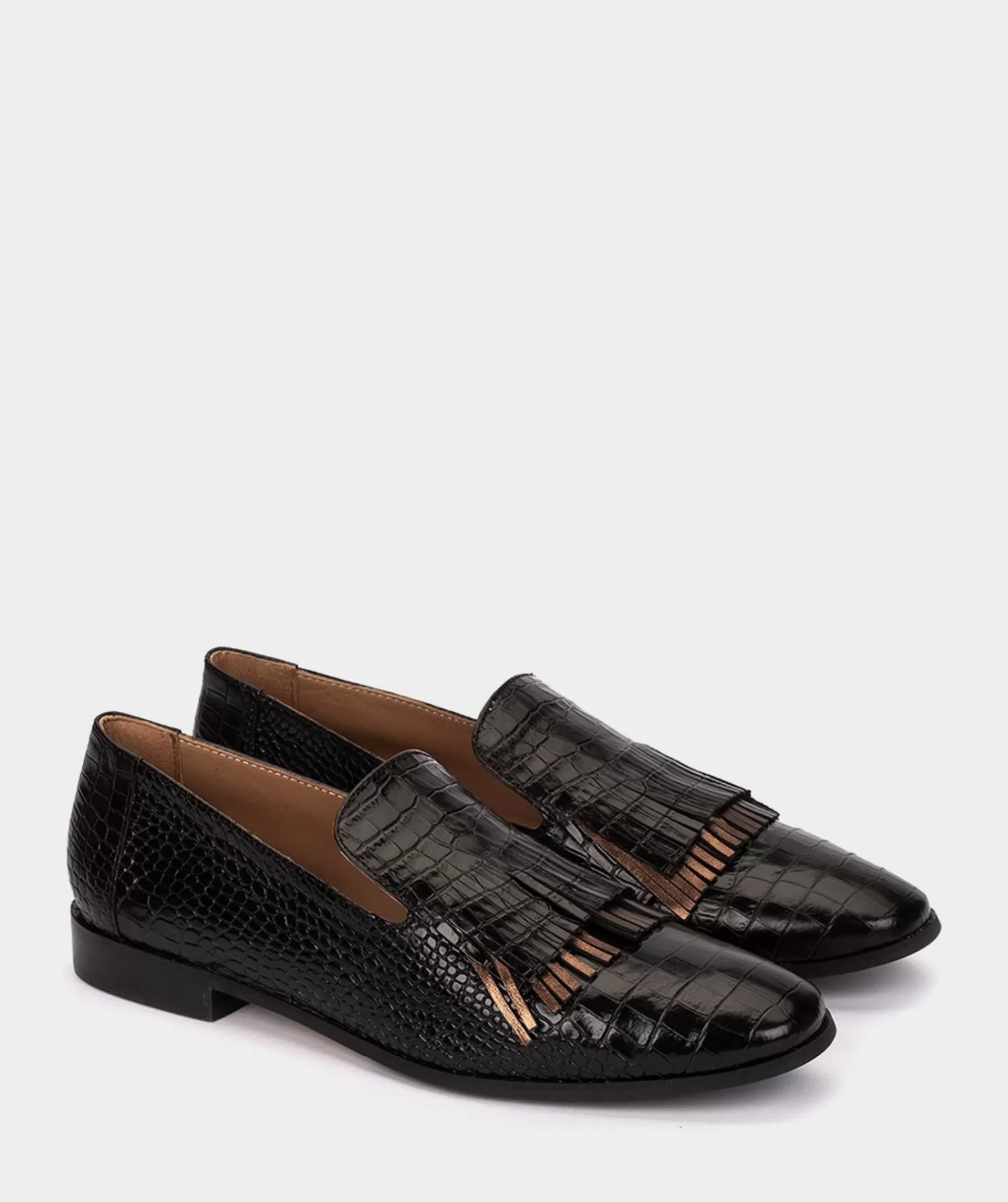 Loafers | Pedro Miralles Loafers Leather Loafers With Animal Print In Black