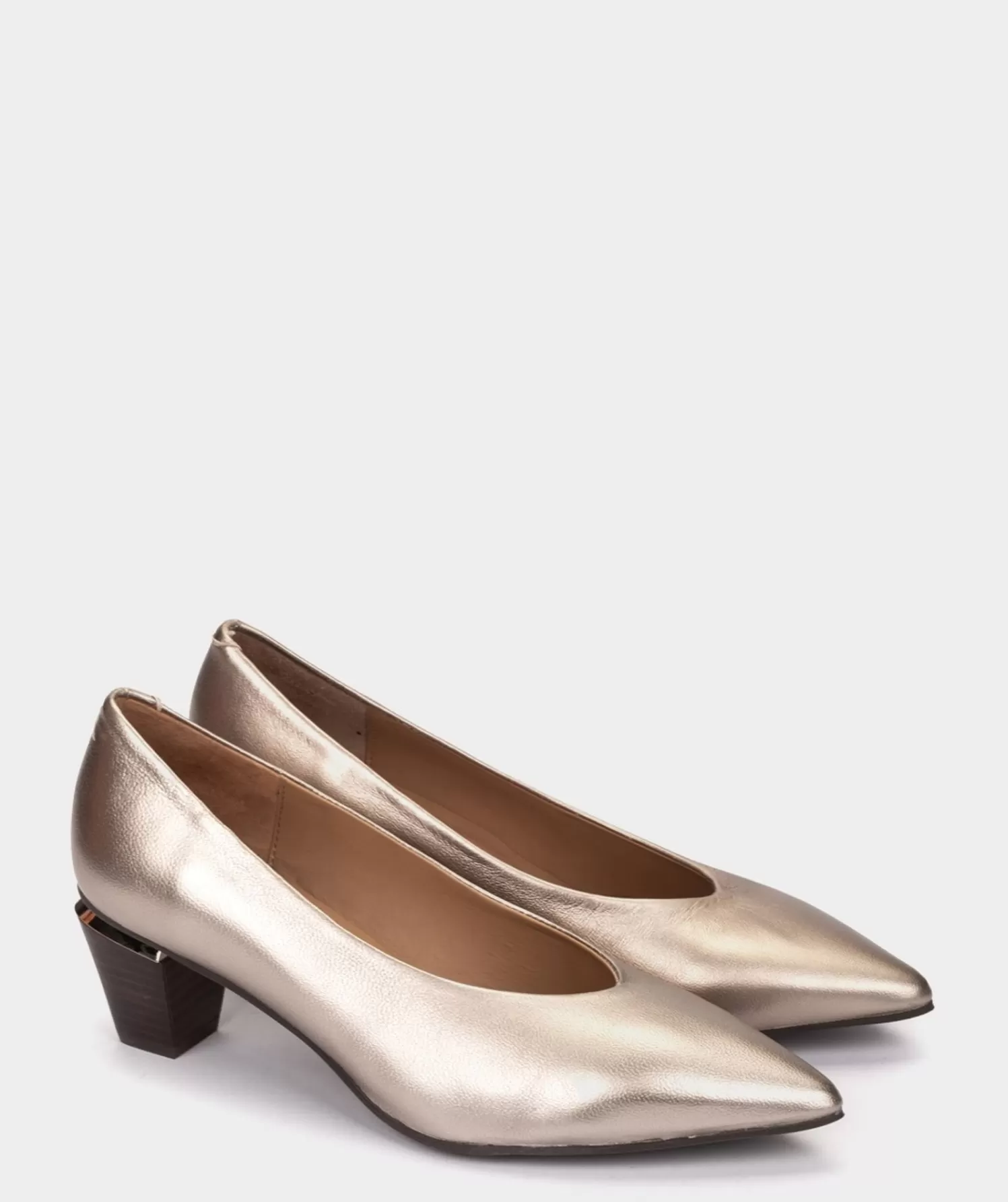 Pumps | Pedro Miralles Pumps Metallic Leather Heels In Smoke Colour