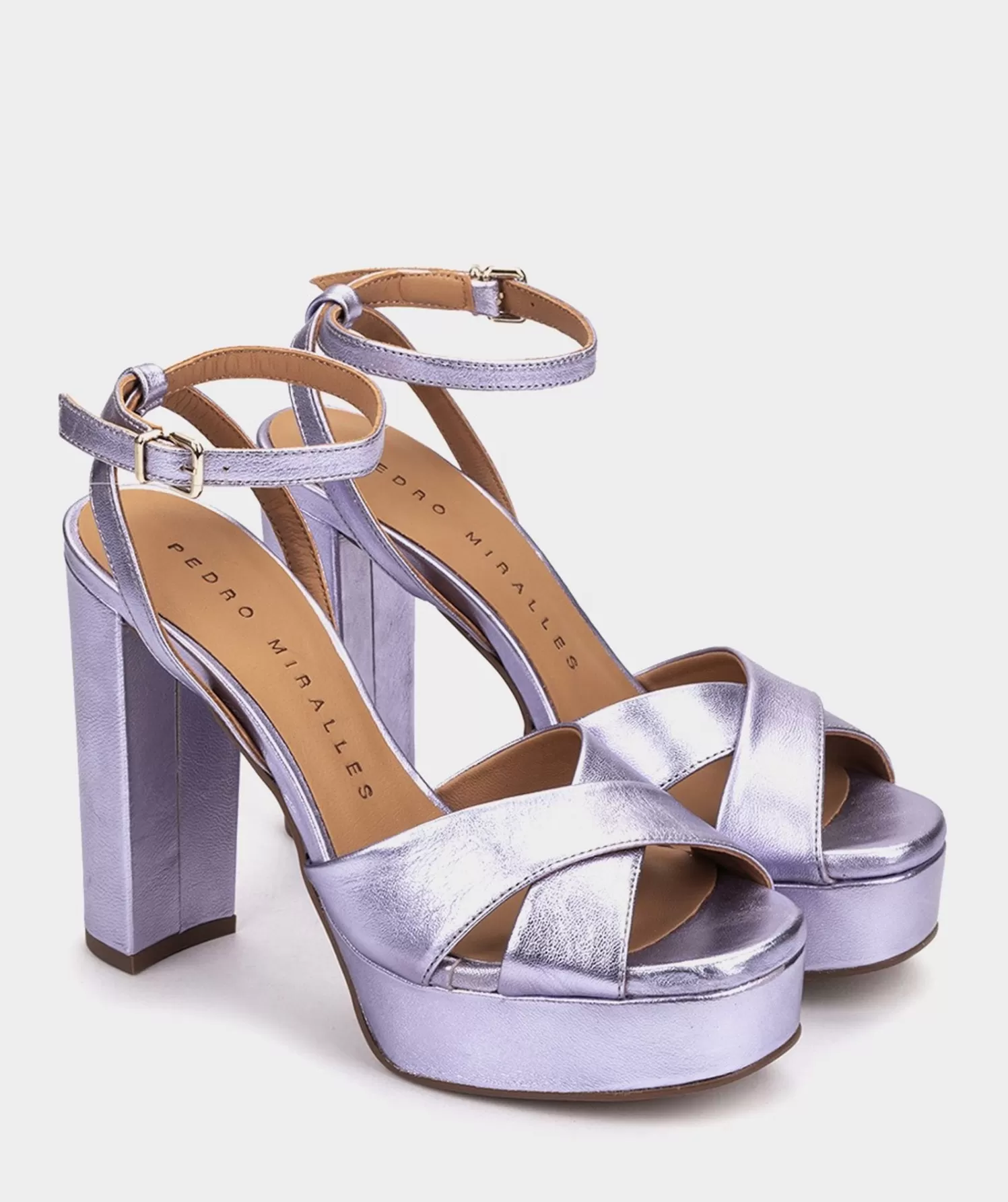 Heeled Sandals | Pedro Miralles Heeled Sandals Metallic Leather Platform Heeled Sandals