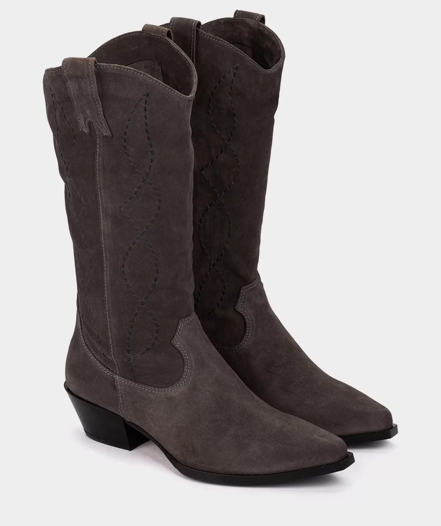 Boots | Pedro Miralles Boots Mid-Calf Boots In Grey Split Leather