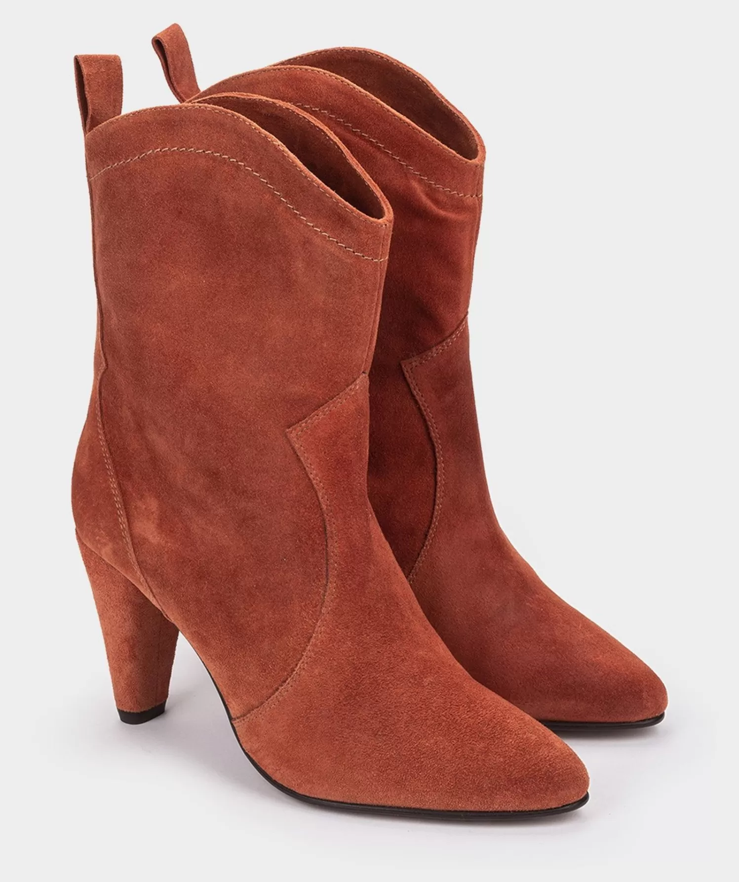 Boots | Pedro Miralles Boots Mid-Calf Split Leather Boots With Heels