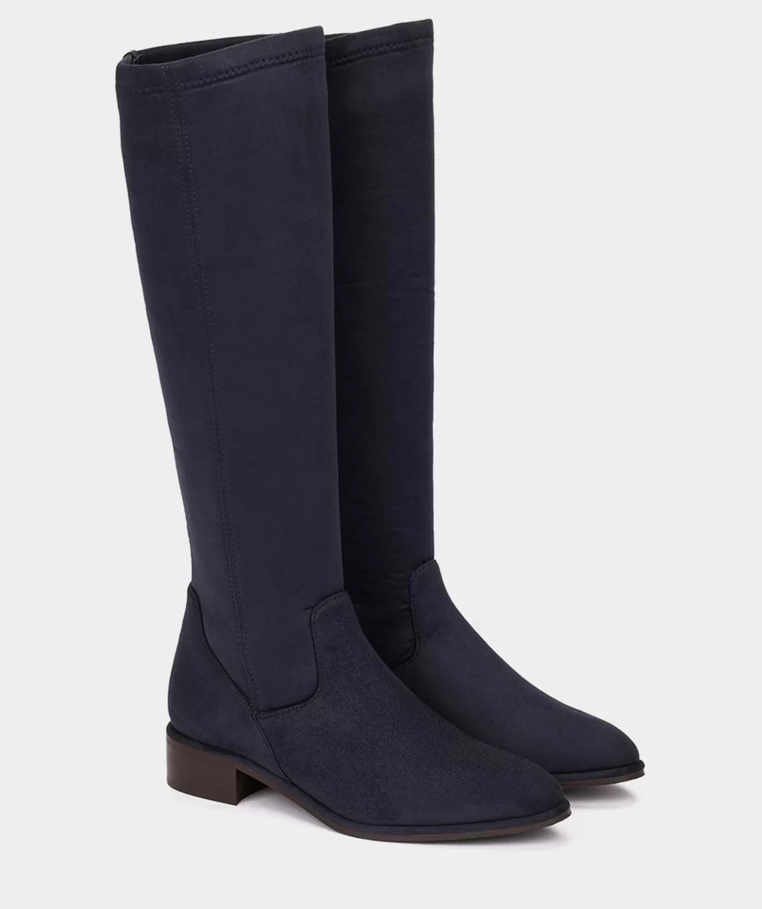 Boots | Pedro Miralles Boots Navy Blue Elasticated Vegan Leather High Boot