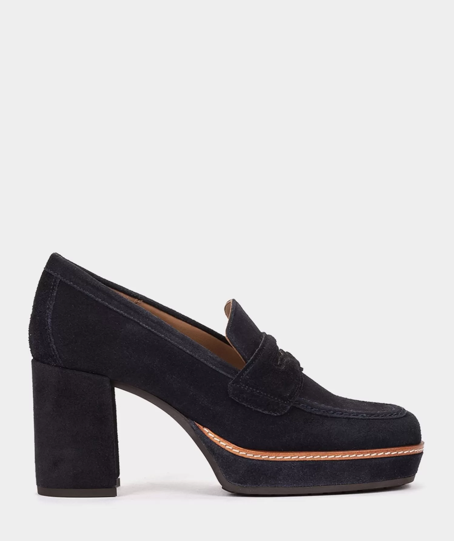 Pumps | Pedro Miralles Pumps Navy Blue Split Leather Loafers