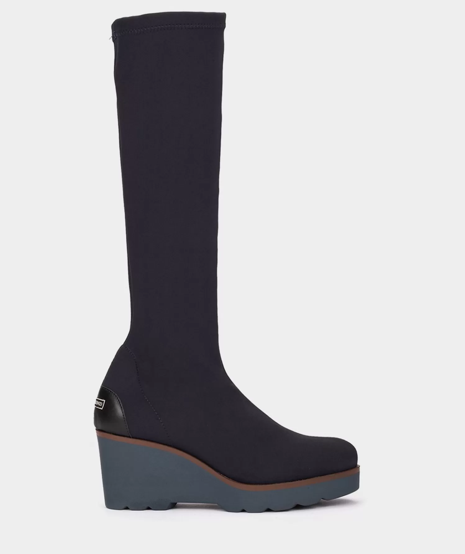 Boots | Pedro Miralles Boots Navy Blue Stretch Fabric High Boots