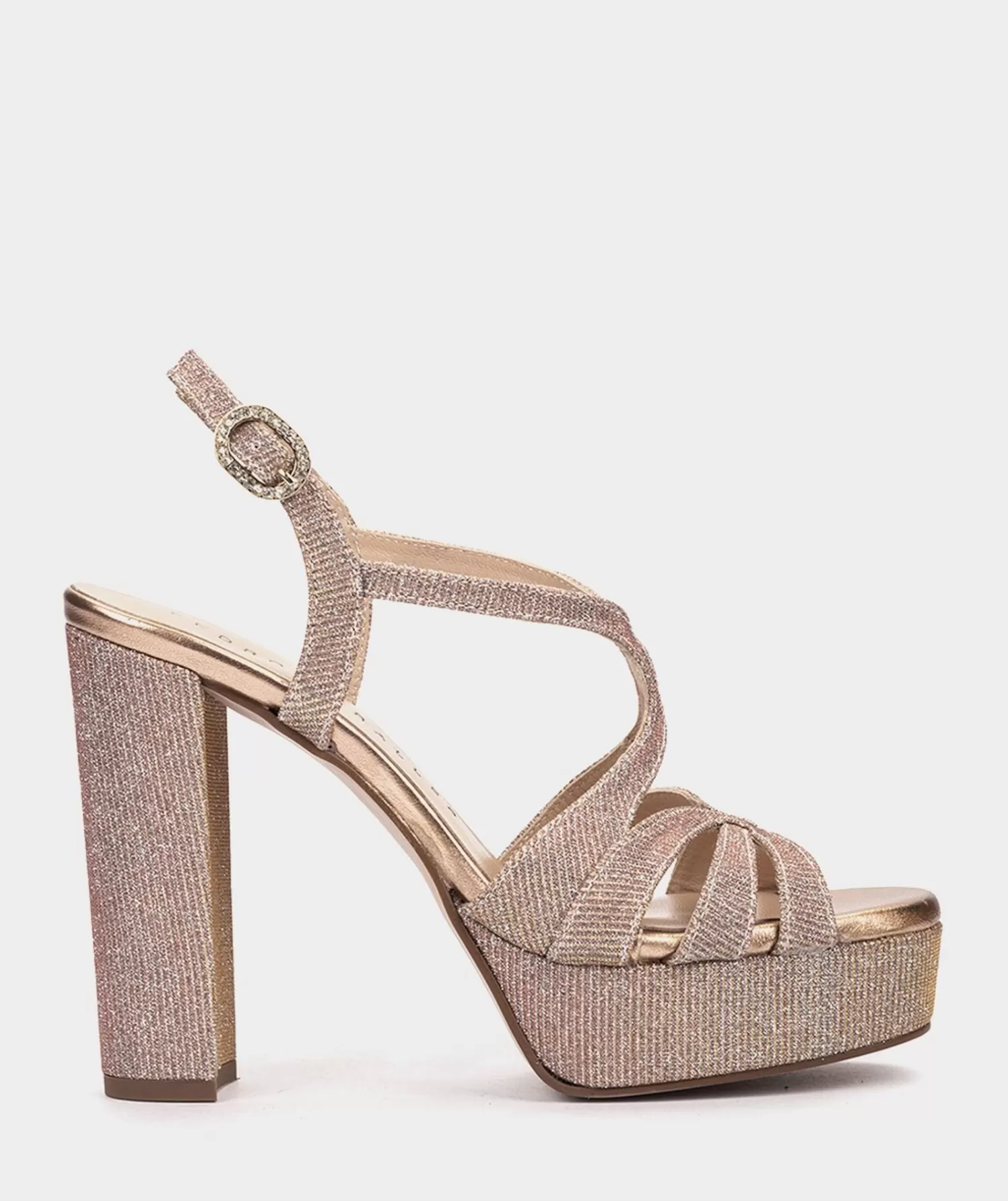 Heeled Sandals | Pedro Miralles Heeled Sandals Nude Shiny Fabric Platform Heeled Sandals