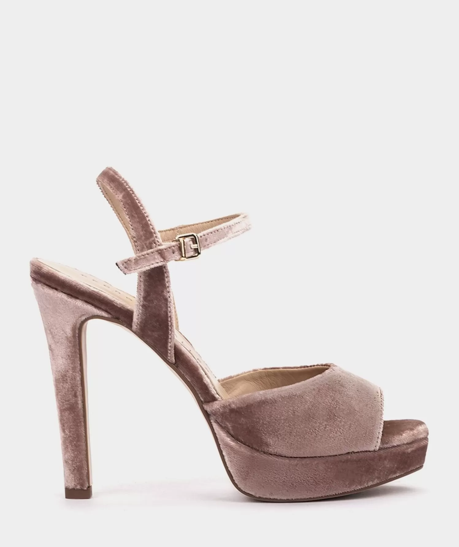 Heeled Sandals | Pedro Miralles Heeled Sandals Nude Velvet Platform Heeled Sandals