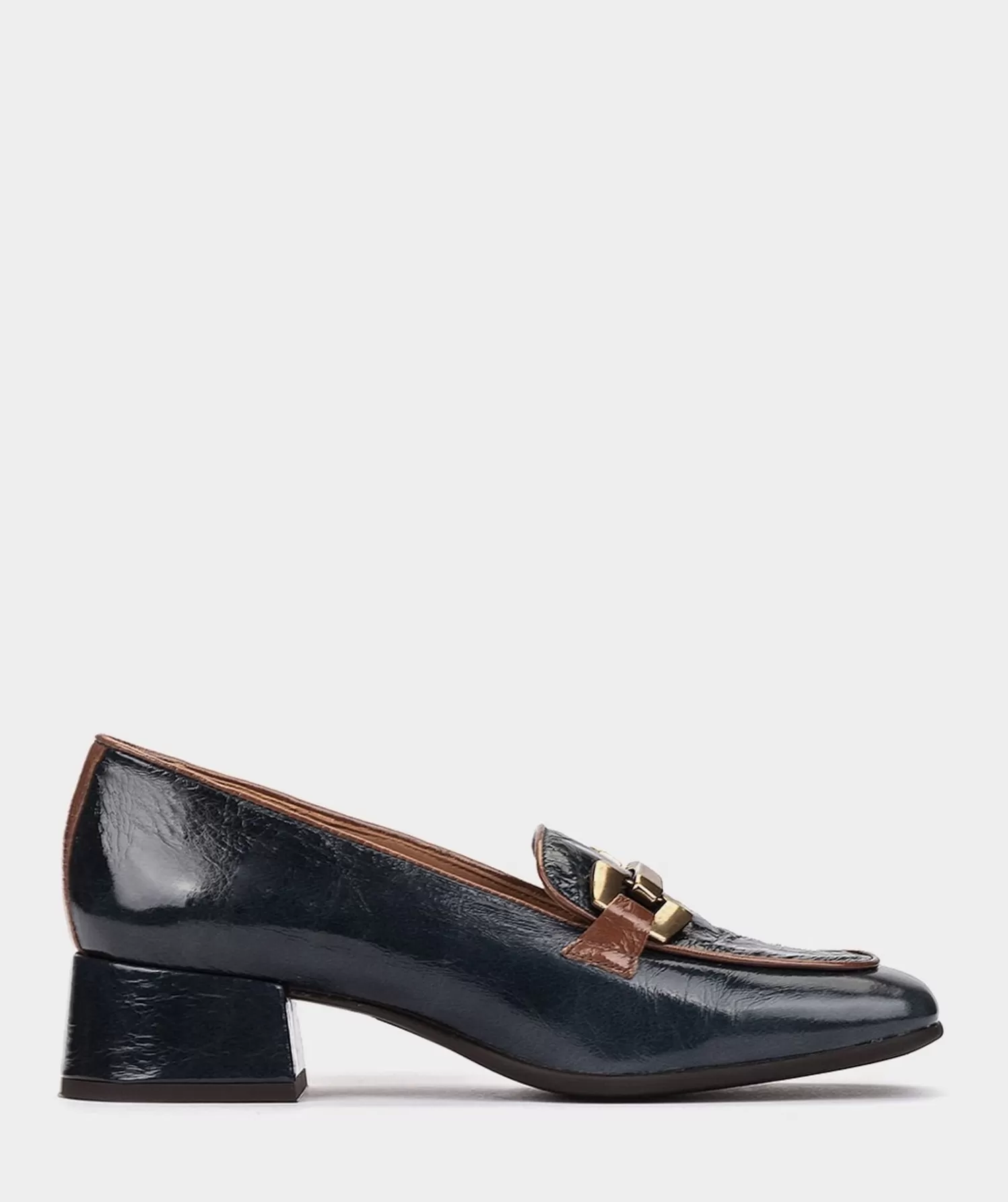 Pumps | Pedro Miralles Pumps Patent Leather Loafers In Navy Blue With Gold Trim