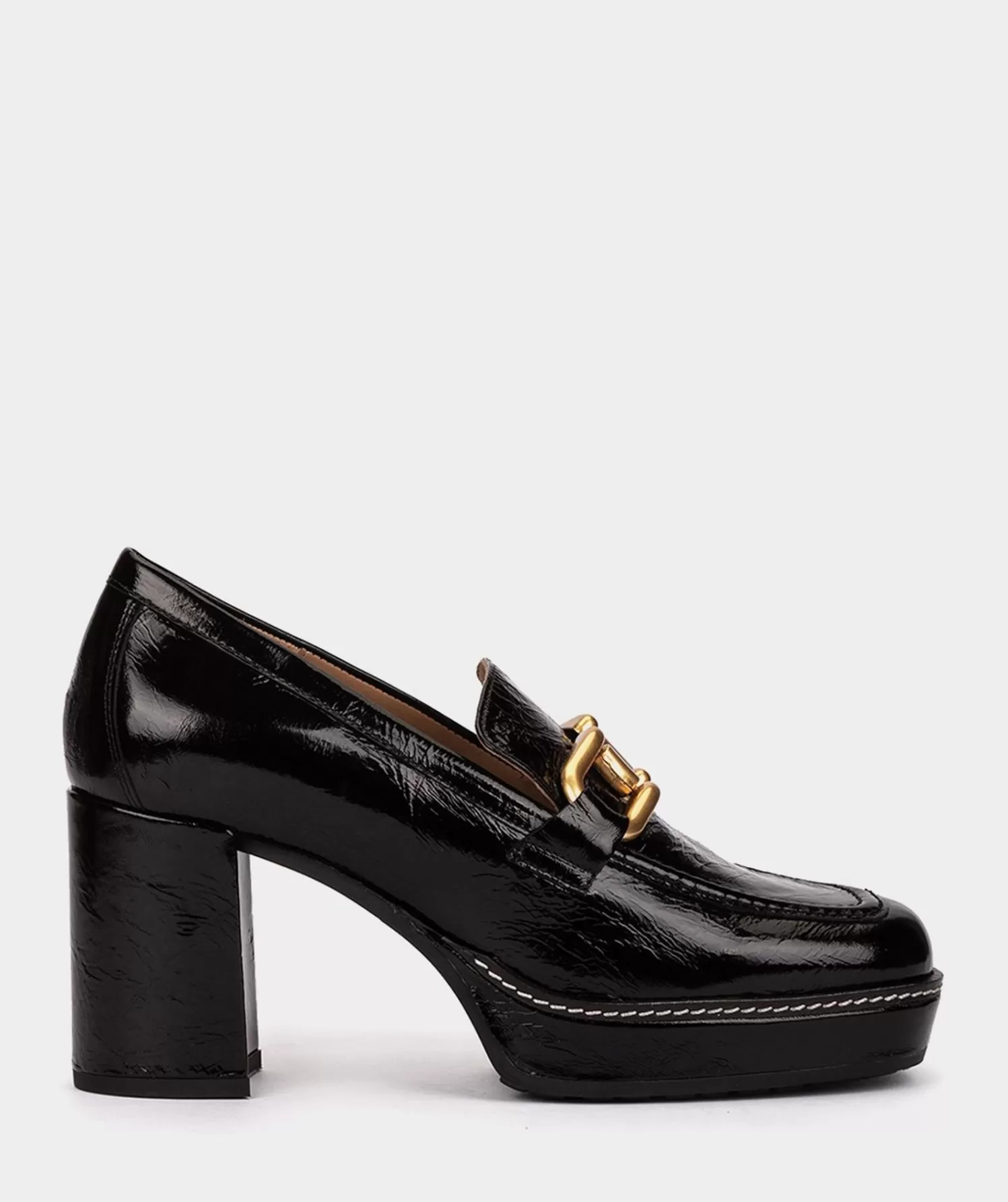 Pumps | Pedro Miralles Pumps Patent Leather Loafers With Black Heels