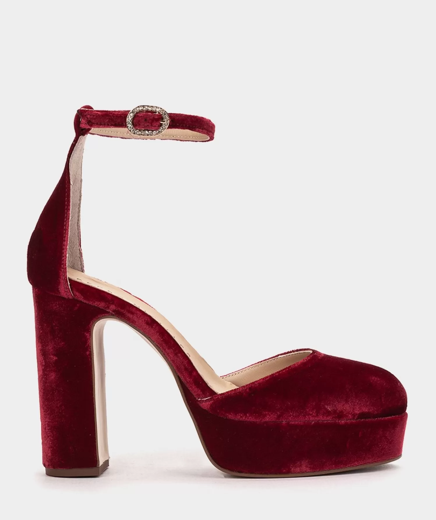 Pumps | Pedro Miralles Pumps Platform Heeled Sandals Made Of Burgundy Velvet