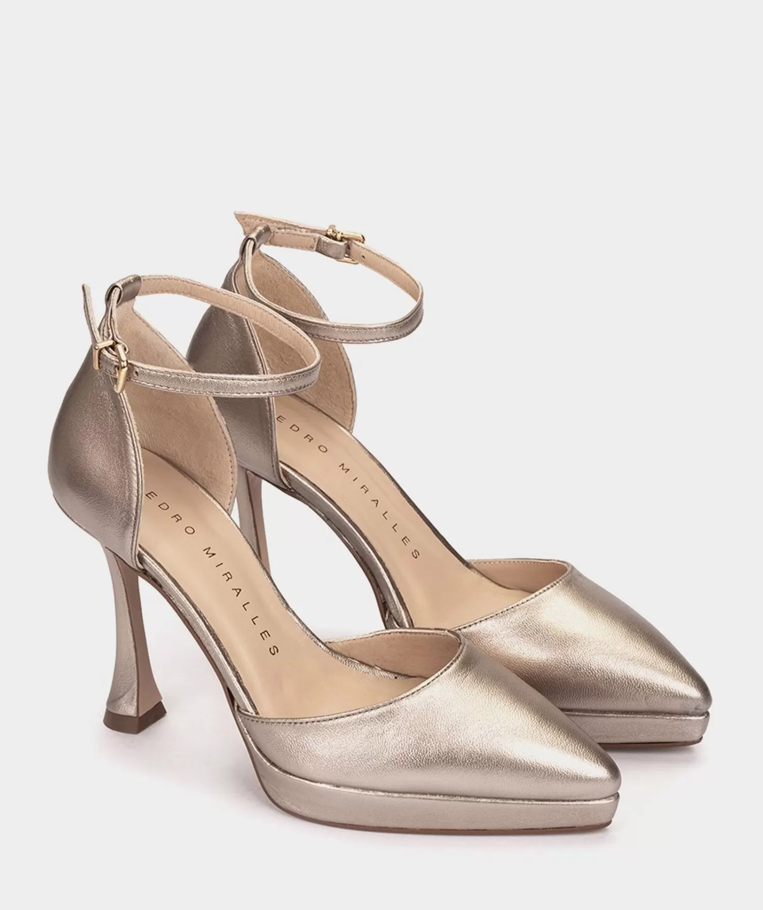 Pumps | Pedro Miralles Pumps Platform Heels Made Of Metallised Leather