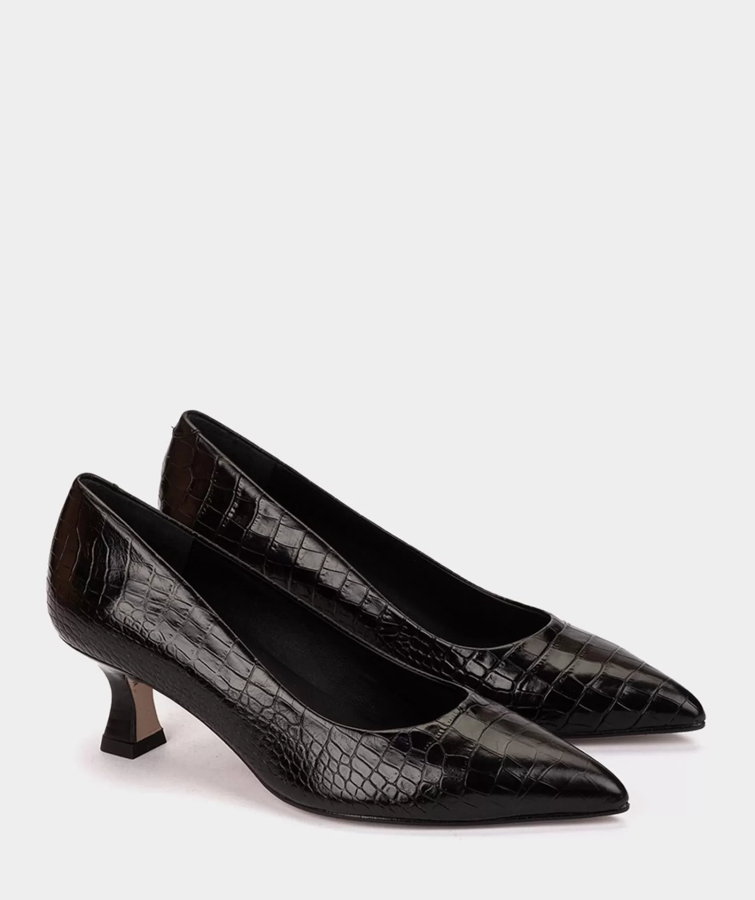 Pumps | Pedro Miralles Pumps Pointed-Toe High-Heeled Shoes Made Of Embossed Black Leather