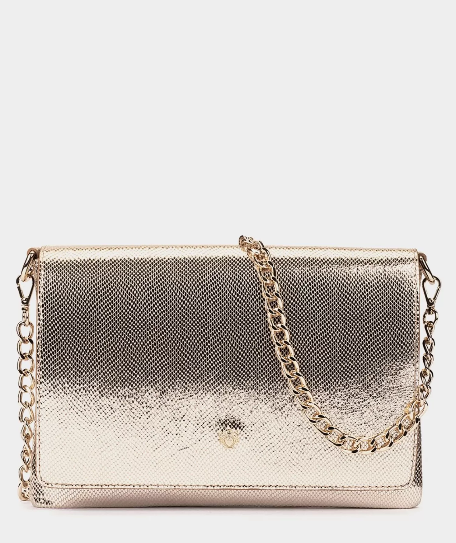 Evening Bags | Pedro Miralles Evening Bags Snake Effect Metallic Leather Party Bag With Chain