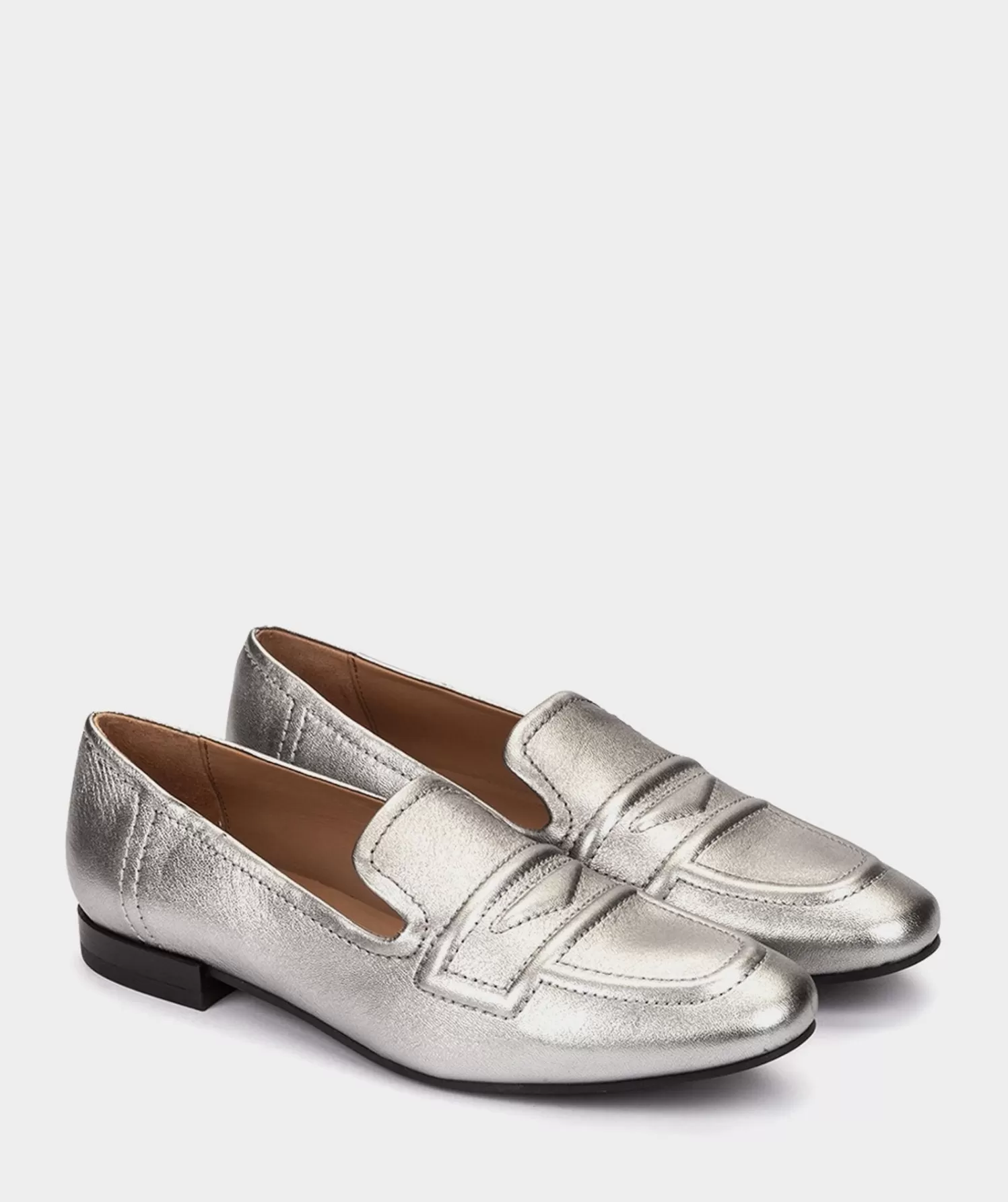 Loafers | Pedro Miralles Loafers Steel Coloured Metallic Leather Loafers