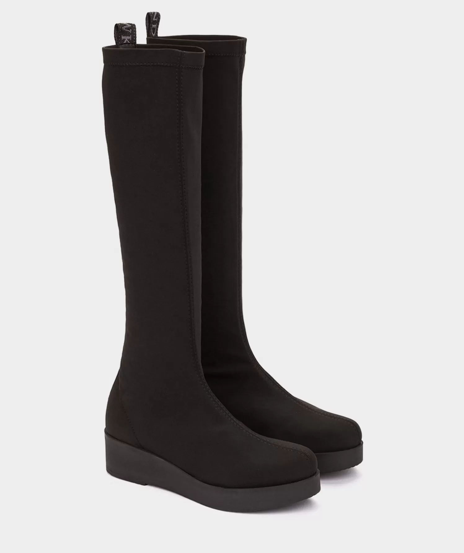 Boots | Pedro Miralles Boots Stretch Fabric High Boots In Black Colour