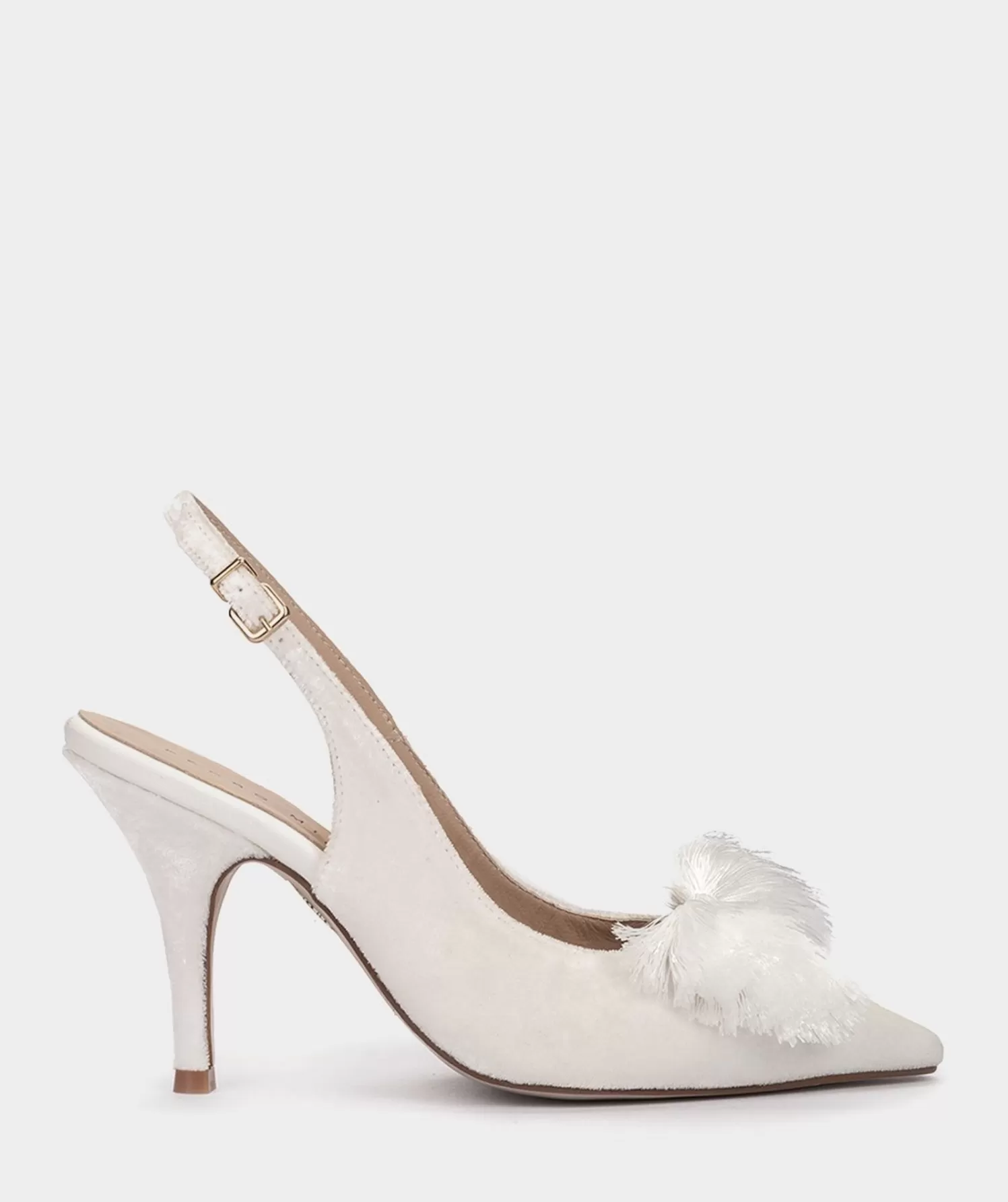 Pumps | Pedro Miralles Pumps Velvet Heeled Shoes In White Colour