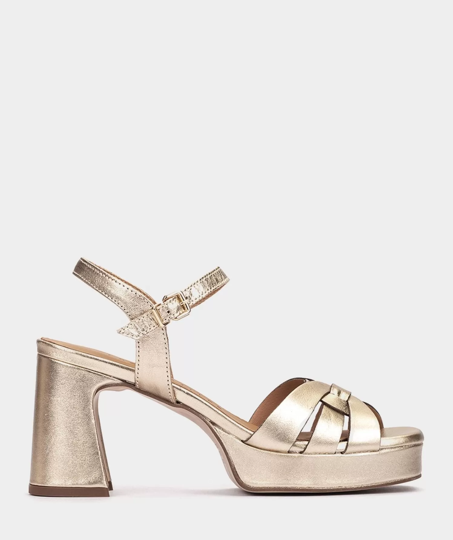 Heeled Sandals | Pedro Miralles Heeled Sandals Wide Heel Platform Sandals Made In Leather